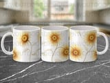Sunflower Watercolor Mug Wrap Digital Design 11oz 15oz, Transparent Floral Mug Sublimation Tumbler Wrap Digital File thumbnail 11