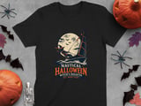 Nautical Halloween Witchs Regatta Full Moon Start Sailboat Graphic Sailor Ocean Wave Crewneck Sweatshirts thumbnail 2