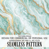 Teal Marble Tumbler Design, Digital Papers, Gold Veins, Printable Tumbler Png, Floral Junk Journal Pages, Watercolor Flower Backgrounds thumbnail 1