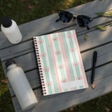 Coquette Bow Pastel Striped Backpack, Cute Pink Bows Spiral Notebook, Romantic Aesthetic Accessory Pouch, Kawaii Girl Gift thumbnail 3
