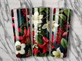 Dark Botanical Tumbler Wrap PNG | Moody Floral 20oz Skinny Sublimation Design Digital Download Seamless File + Car Coasters thumbnail 7
