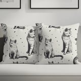 Cute Cat Pattern Tote Bags, Throw Pillow, iPhone Case, Pet Lover Gift, Kitten Art, Cat Mom, Whimsical Home Decor, Cat Illustration thumbnail 7