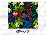 Dark Floral Tumbler Wrap PNG, Bleeding Heart Sublimation Design, Seamless 20oz Skinny Tumbler Digital Download for Crafters thumbnail 13
