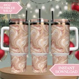 Rose Gold Marble Tumbler Design, Watercolor Floral Backgrounds, Digital Scrapbooking Paper, Printable Tumbler Png, Digital Download thumbnail 8