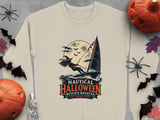 Nautical Halloween Witchs Regatta Full Moon Start Sailboat Graphic Sailor Ocean Wave Crewneck Sweatshirts thumbnail 7