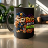Boo Thats A Violation Police Owl Mug thumbnail 16