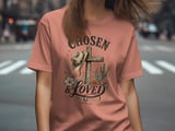 Chosen & Loved Western Christian T-Shirt | Boho Cowgirl Faith Tee, Rustic Cross Scripture 1 Peter 2:9 Top thumbnail 8