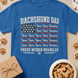 Dachshund Dad American Flag Tee thumbnail 2