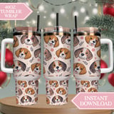Whimsical Beagle Faces Seamless Digital Pattern Size Bundle Png thumbnail 8