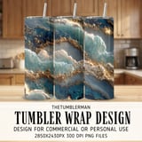 20 oz Skinny Tumbler Wrap Sublimation Design, Gold Marble Tumbler Digital, Straight and Tapered Wrap png, Abstract Tumbler thumbnail 1