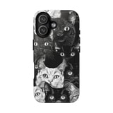 Cat Pattern Tote Bags, Throw Pillow, iPhone Case, Feline Design, Cat Lover Gift, Pet Art, Cute Animal Print, Black and White thumbnail 15