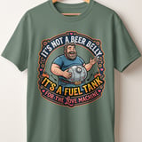 Funny Beer Belly T-Shirt for Men | Dad Bod Fuel Tank Love Machine Tee | Humorous Husband Gift | Father's Day Sarcastic Joke Shirt thumbnail 3