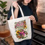 Faith Over Fear Floral Tote Bag thumbnail 9