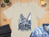 Sailboat Skeleton Deckhand Nautical Sailing Graphic Ocean Waves Crewneck Sweatshirts All Bones All Lines thumbnail 5