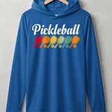 Pickleball Sport-Tek Performance Hood, Pickleball Colorful Vintage Paddle Row, Lightweight Hoodie thumbnail 3