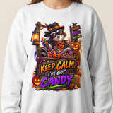 Keep Calm Randy the Raccoon Halloween Sweatshirt thumbnail 7