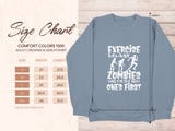 Exercise Because Zombies T-Shirt, Funny Zombie Running Sweatshirt, Humorous Fitness Tee, Apocalypse Runner Gift, Halloween Shirt thumbnail 9