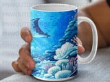 Underwater Coral Reef Mug Wrap Digital Design 11oz 15oz Sublimation PNG for Ocean Lovers | Marine Life Tropical Fish Scene Gift thumbnail 8