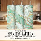 Mint Marble Tumbler Design, Gold Veins Digital Paper, Floral Scrapbooking, Watercolor Backgrounds, Digital Art, Sublimation Design thumbnail 2