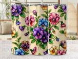 20oz Tumbler Sublimation Seamless Pansy PNG, Tapered Floral Tumbler Wrap Digital File, Free Car Coaster Design thumbnail 10