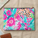 Vibrant Floral Laptop Sleeve, Pink Teal Botanical Accessory Pouch, Abstract Pattern Tech Case, Summer Gifts for Her thumbnail 11
