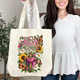 Faith Over Fear Floral Tote Bag thumbnail 8