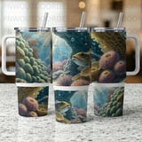 40oz Tumbler Sublimation Wrap Seamless Underwater Coral Reef Fish Design Distressed Marine Digital Download for Tapered Tumblers thumbnail 5