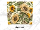 Sunflower Leopard 20oz Tumbler Wrap PNG, Floral Tumbler Design, Sublimation Design, Digital Download, Leopard Print, Cheetah Print thumbnail 5