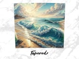 Ocean Waves Seamless Tumbler Wrap, Beach Scene PNG, 20oz Skinny Tumbler Design, Coastal Tumbler, Digital Download, Beach Lover Gift thumbnail 5