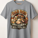 Dad Bod Powered by Beer Pizza BBQ T-Shirt, Funny Father's Day Gift, Husband Birthday Tee, Men's Grilling Apparel thumbnail 9