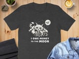 I Owe Money to the Moon Absurd Cat Tee thumbnail 2
