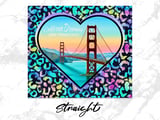20oz Tumbler Wrap: San Francisco, Heart, Leopard Print, Full Wrap, Digital Download thumbnail 4