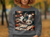 Halloween Baking T-Shirts, Spooky Season Tees, Ghost Baker Design, Cat and Cookies, Kitchen Scene Shirt, Cute Halloween Apparel thumbnail 4