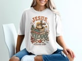 Jesus Jeans & Lesson Plans Teacher T-Shirt | Christian Western Educator Gift Tee | Faith-Inspired Retro Boho Teacher Appreciation Shirt thumbnail 1