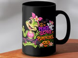 Peace Love Pumpkins Yoga Frog Mug thumbnail 14