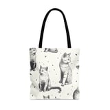 Cute Cat Pattern Tote Bags, Throw Pillow, iPhone Case, Pet Lover Gift, Kitten Art, Cat Mom, Whimsical Home Decor, Cat Illustration thumbnail 6