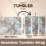 20 oz Skinny Tumbler Wrap, Golden Floral, Marble Texture, Sublimation Design, Straight and Tapered Wrap png, Digital Download thumbnail 5
