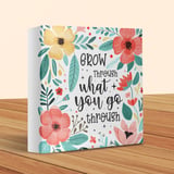 Grow Through What You Go Through Canvas Wrap, Floral Art, Inspirational Quote Art, Motivational Wall Decor, Positive Affirmation Gift thumbnail 4