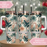 Tropical Palm Tree Digital Pattern, Digital Bundle, Boho Leaves Seamless, Vintage Wall Art Printable, Exotic Jungle Plant Clipart, Digital thumbnail 10