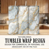 20 oz Skinny Tumbler Wrap Sublimation Design, Marble Gold Veins, Straight and Tapered Wrap png, Digital Download, Tumbler Design thumbnail 1