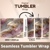 20 oz Pink Agate Tumbler Wrap, Skinny Tumbler Sublimation Design, Straight and Tapered Wrap png, Digital Tumbler, Instant Download thumbnail 5