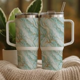 Teal Marble Tumbler Design, Digital Papers, Gold Veins, Printable Tumbler Png, Floral Junk Journal Pages, Watercolor Flower Backgrounds thumbnail 9