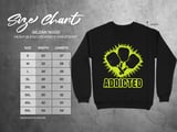 Pickleball Gildan Crewneck Sweatshirt, Addicted Graphic Print, Court Warm Up Fleece Lounge Pullover thumbnail 11