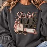 Shes Got Places To Go PNG Girls Trip Vacation Sublimation Design, Glam Jetsetter Travel Luggage Clipart, Pink Gold Boho Travel PNG thumbnail 8