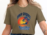 Beach Bum University Honor Graduate T-Shirt, Tropical Sunset Palm Tree Tee thumbnail 4