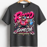 Rocco Rhino Game On Youth Gaming T-Shirt, Boys Girls Gamer Tee, Pink Streetwear Graphic Shirt, Pixo League thumbnail 13