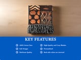 Global Boho Mosaic Velveteen Blanket, African Tribal Art Throw Pillow, Earthy Textured Woven Blanket, Unique Home Decor Gift thumbnail 14