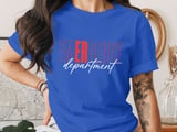 Emergency Department T-Shirt: Red, White Text, Nurse Healthcare Uniform Top thumbnail 2