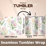 Digital Floral Pattern, Digital Bundle, Watercolor Flowers, Tulip, Daisy, Forget Me Not, Spring Flowers, Seamless Pattern, Commercial Use thumbnail 9