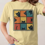Retro Peeking Cats T-Shirt, Vintage Cat Lover Sweatshirt, Cute Kitty Tee, Funny Cat Mom Gift Shirt for Pet Owners thumbnail 3